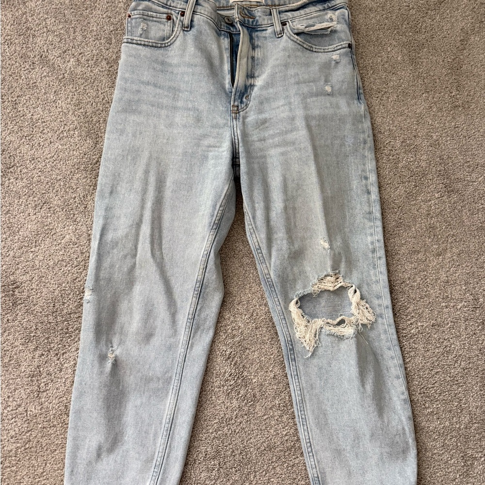 Abercrombie & Fitch Light Blue Cropped Jeans